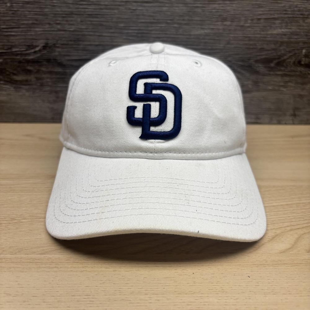 San Diego Padres Hat Cap Strap Back Mens White MLB Baseball New Era